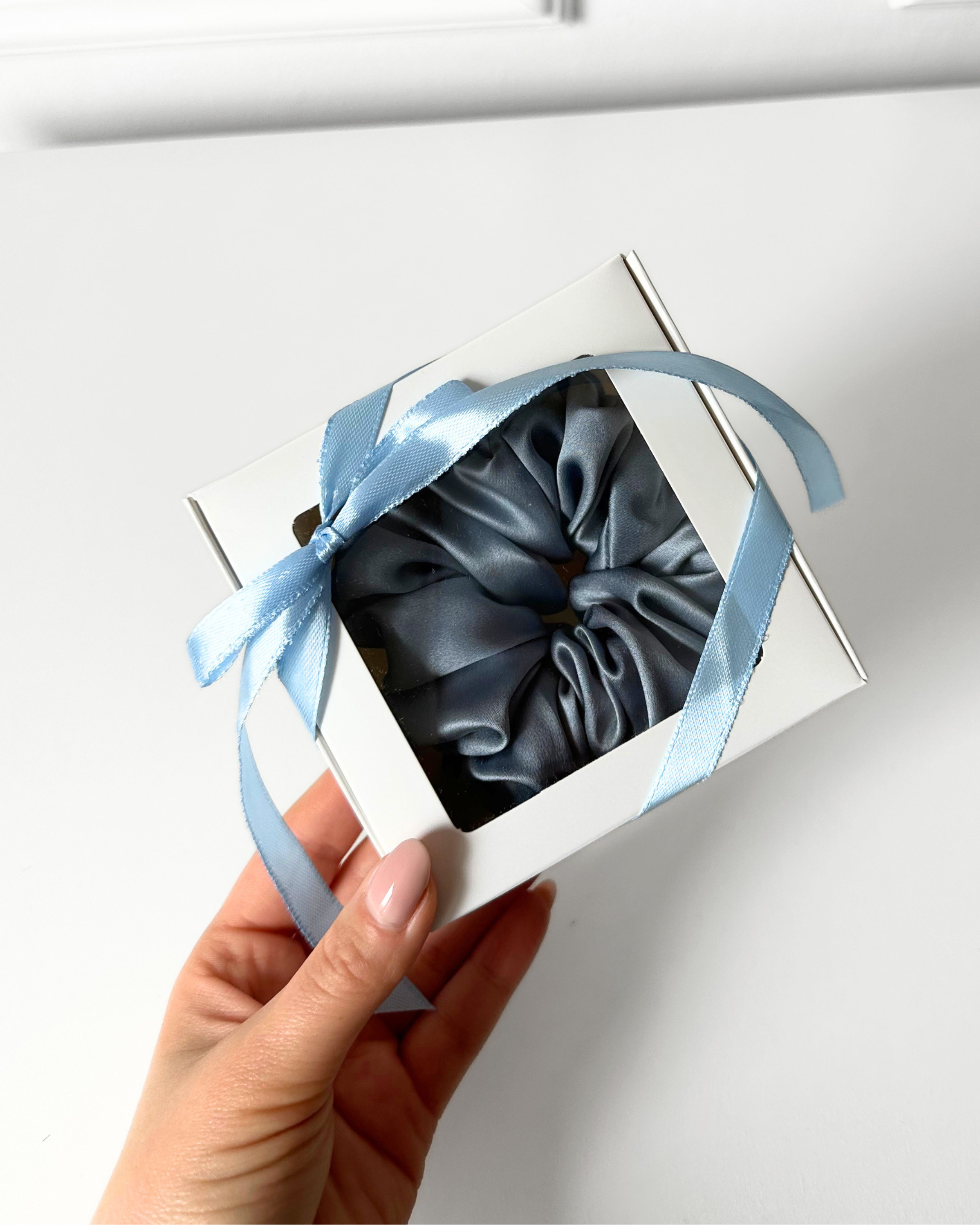 Mini Box Scrunchie - Niebieski