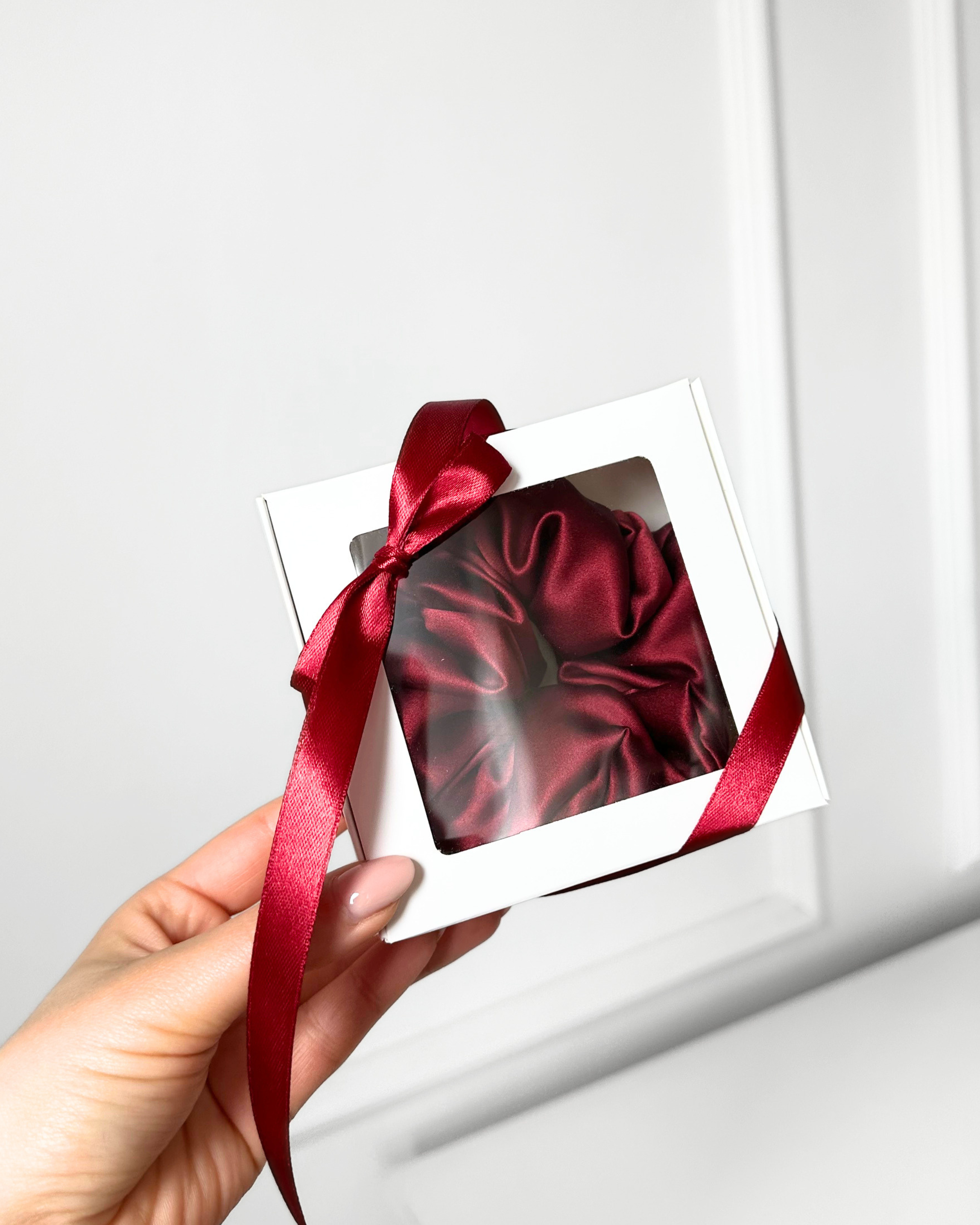 Mini Box Scrunchie - Burgundowy