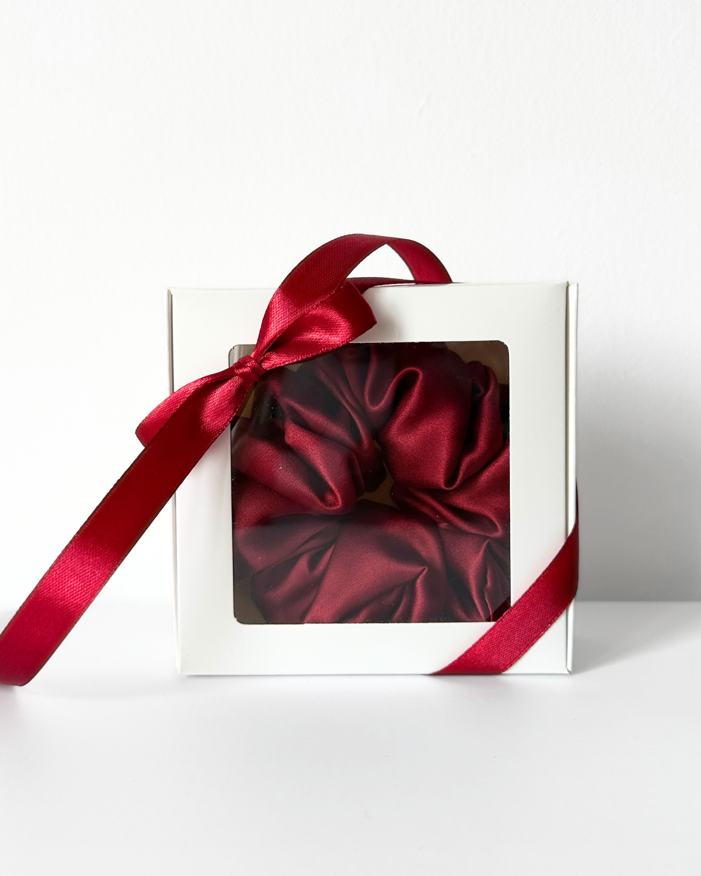 Mini Box Scrunchie - Burgundowy